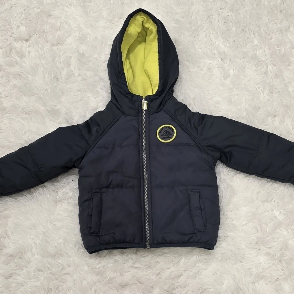 Carters Navy Blue Hooded Puffer Jacket. Size 24 Months